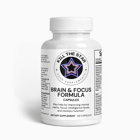 BRAIN AND FOCUS FORMULA with Rhodiola & L-Theanine | Natural Cognitive Support - Kill the Star