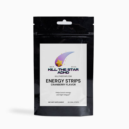 Energy Strips For ADHD - Green Tea Caffeine, L-Theanine, B12 for Long-Lasting Focus & Endurance - Kill the Star