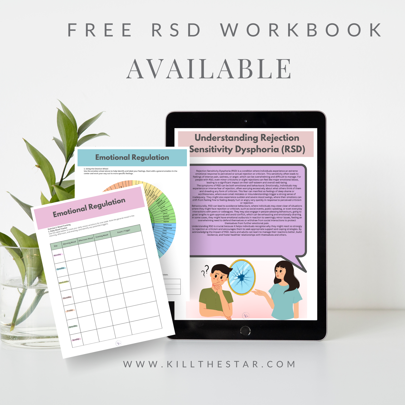 Free 36-Page Rejection Sensitivity Dysphoria Workbook for Managing Emotional Responses - Kill the Star