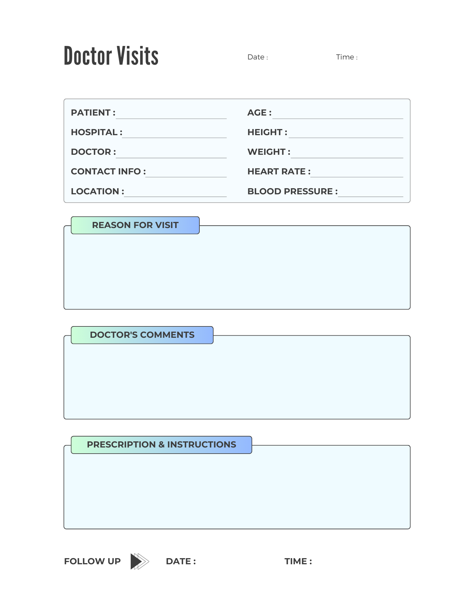 Free Doctor Visit Form - Organize Health Records and Track Every Medical Visit Effortlessly - Kill the Star